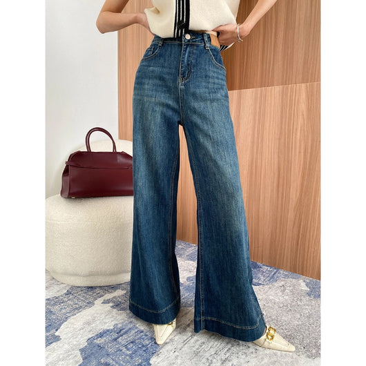 Jeans Talle Alto Elásticos Lavados con Corte Amplio y Cintura Ajustada - Image 4
