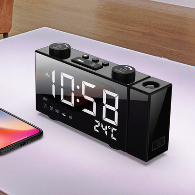 Reloj Despertador con Proyección FM, Pantalla Digital, Carga USB y Termómetro - Image 4