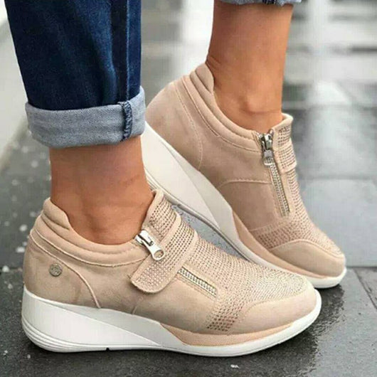 Tenis Deportivos con Plataforma Elevadora y Suela Gruesa - Cierre Velcro - Image 4