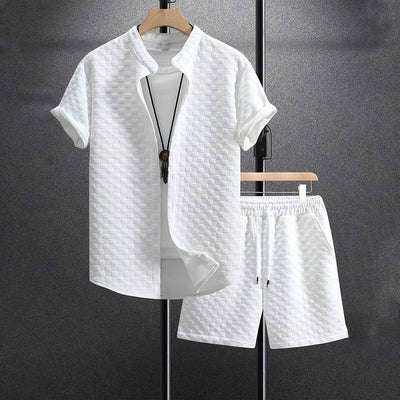 Camisa Casual Jacquard de Manga Corta para Hombre - Image 6