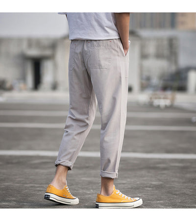Pantalones Capri Casual de Algodón para Hombre en Colores Sólidos - Image 12