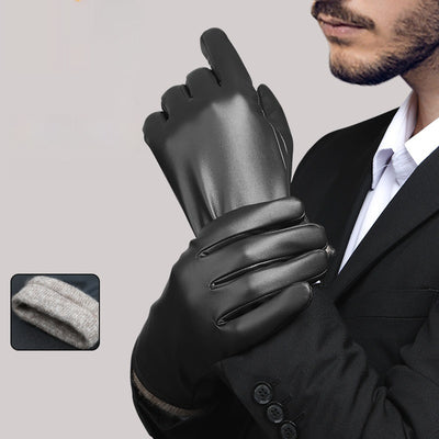 Guantes de Cuero para Hombre, Estilo Ejecutivo, Resistentes al Viento y Agua