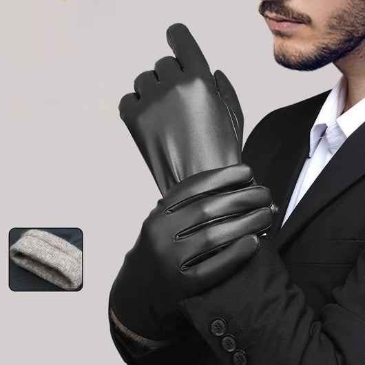Guantes de Cuero para Hombre, Estilo Ejecutivo, Resistentes al Viento y Agua