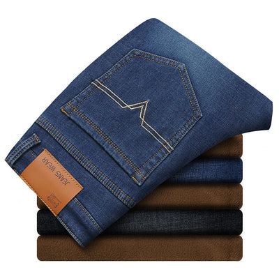 Jeans Casuales Elásticos de Forro Polar para Hombre - Image 3