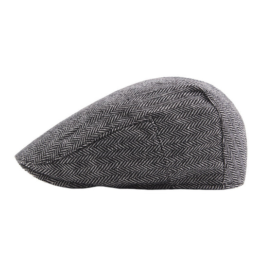 Gorra Tweed Retro Británica para Hombre - Estilo Newsboy Vintage