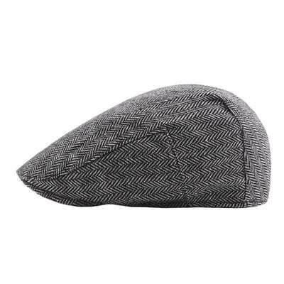 Gorra Tweed Retro Británica para Hombre - Estilo Newsboy Vintage