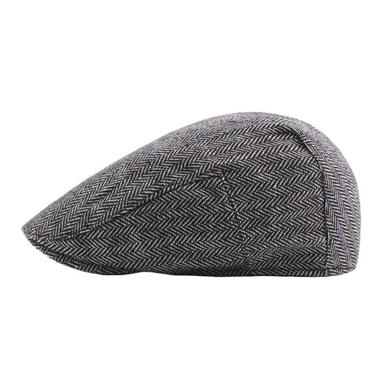Gorra Tweed Retro Británica para Hombre - Estilo Newsboy Vintage