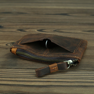 Monedero Compacto de Cuero Crazy Horse Estilo Retro para Hombre - Image 19