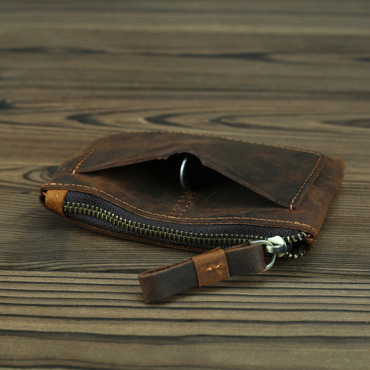 Monedero Compacto de Cuero Crazy Horse Estilo Retro para Hombre - Image 19