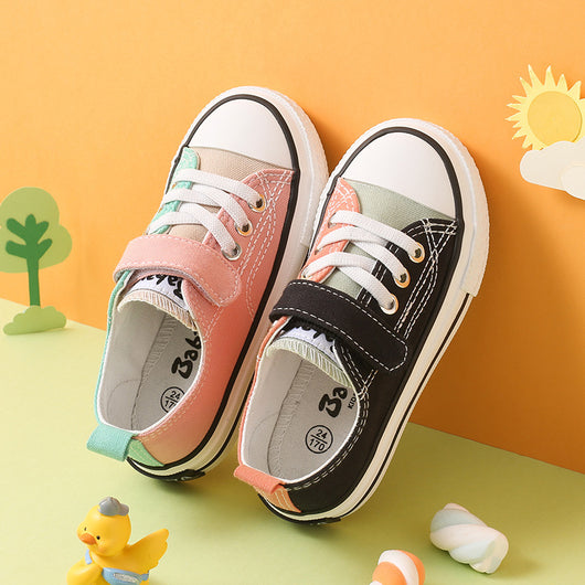 Zapatillas de Lona para Niñas - Diseño Combinado y Transpirable