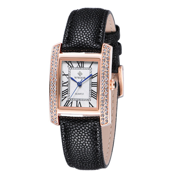 Reloj de pulsera para mujer con correa de cuero
