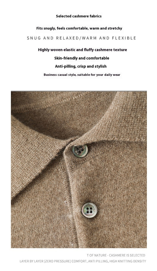 Suéter Tipo Polo de Cachemira Pura para Hombre - Image 18
