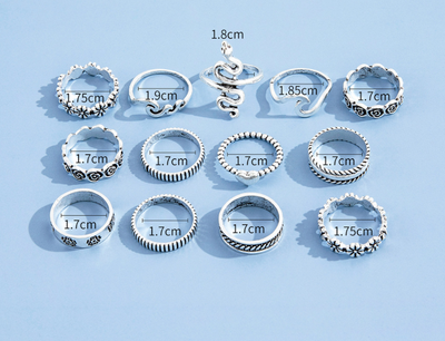 Juego de 13 Anillos Geométricos Floral Love - Image 7