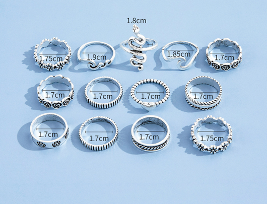 Juego de 13 Anillos Geométricos Floral Love - Image 7
