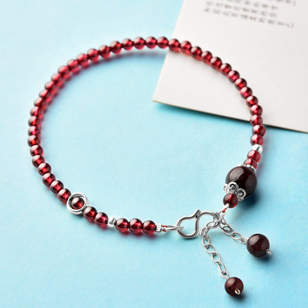 Pulsera Tobillera de Cristal Rojo Estilo Coreano para Chicas