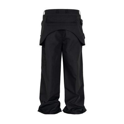 Pantalón Overol Ancho Deslavado con Bolsa Cintura Desmontable 2 en 1 - Image 4