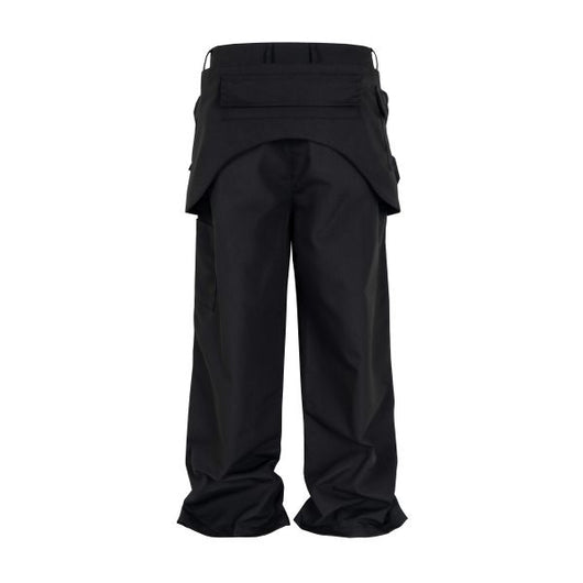 Pantalón Overol Ancho Deslavado con Bolsa Cintura Desmontable 2 en 1 - Image 4