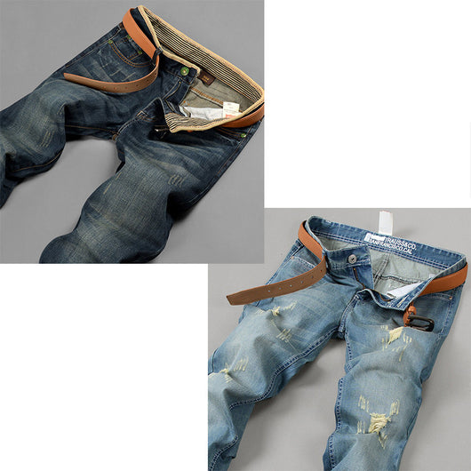 Jeans Rectos Holgados Tendencia Juvenil Marca Casual Ajustado - Image 5