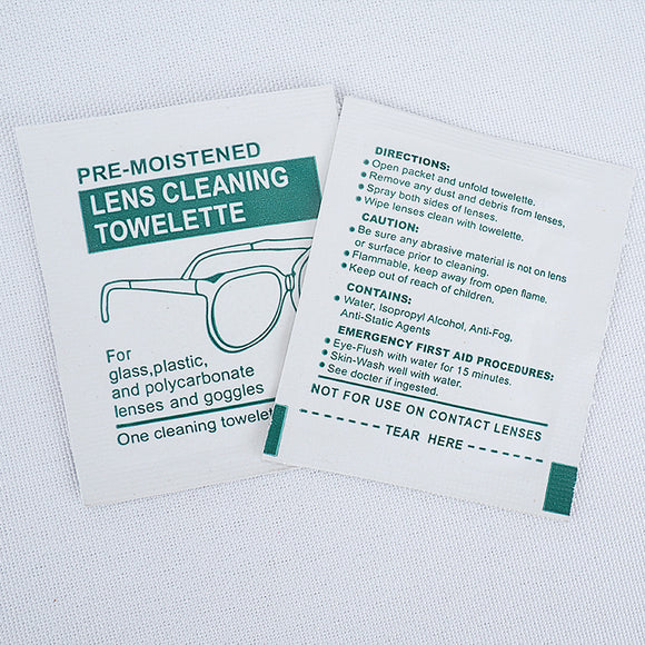 Toallitas Secado Rápido para Lentes - Pack 100 Unidades
