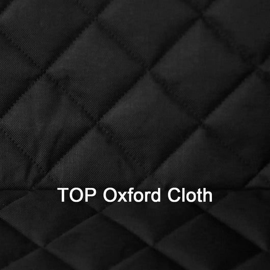 Brown quilted Oxford cloth pet car seat cover with black trim and adjustable straps, designed for vehicle co-pilot seats. - Image 16