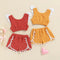 Conjunto de Shorts y Chaleco de Algodón Lino con Lunares para Niñas - Estilo Europeo