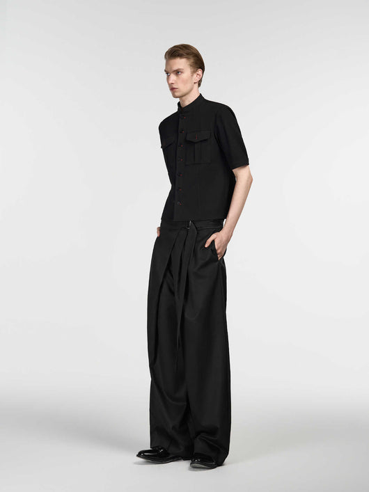 Pantalón Recto de Talle Ajustable en Tencel-Algodón con Pliegue Delantero - Image 5