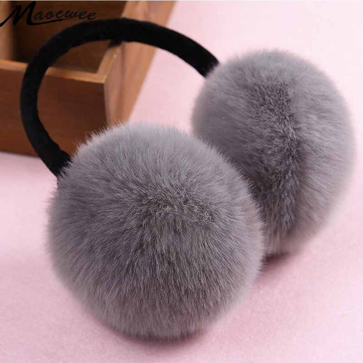 Orejeras de Conejo Peludo para Invierno - Calentadores de Orejas para Niñas y Niños