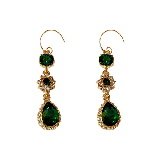 Aretes de Gancho Diamante y Esmeralda - Image 6