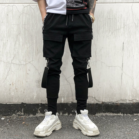 Pantalones Casuales Harlan Wei con Detalles de Cinta - Image 8