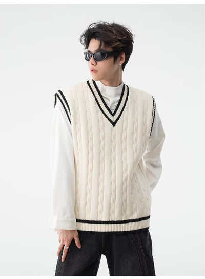 Chaleco Tejido Cuello V Estilo British College - Image 17