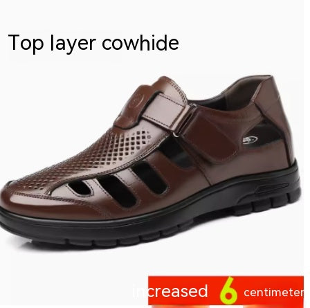 Sandalias Huecas de Cuero Genuino - Zapatos Cómodos de Piel de Res