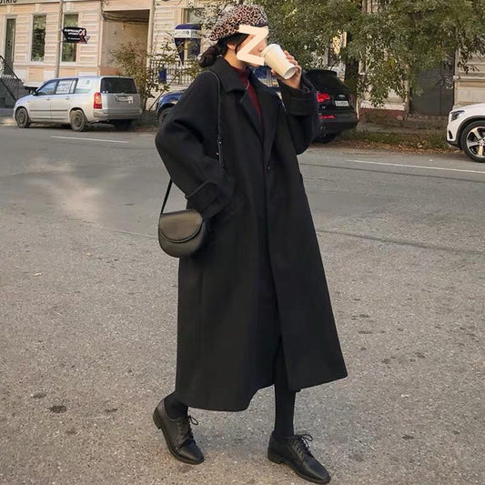 Abrigo de Lana Holgado Elegante para Invierno Mujer