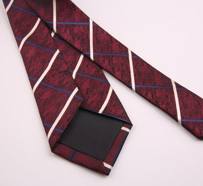 Corbata Formal de Poliéster con Diseño Floral y Rayas para Hombre - Image 3
