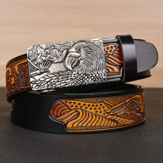 Cinturón para Hombre con Grabado de Alas de Águila - Image 2