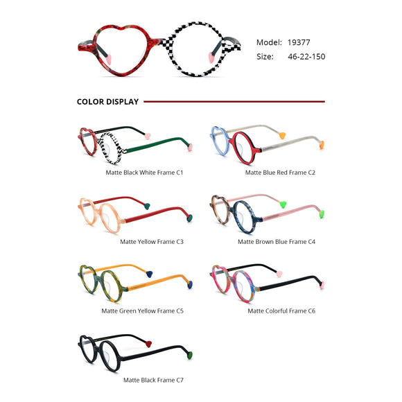 Gafas de Corazón Multicolor con Lentes Esmeriladas para Mujer
