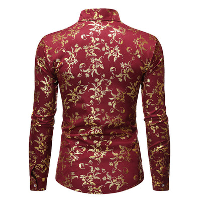 Camisa Casual Hombre con Estampado Floral Bronce - Image 18