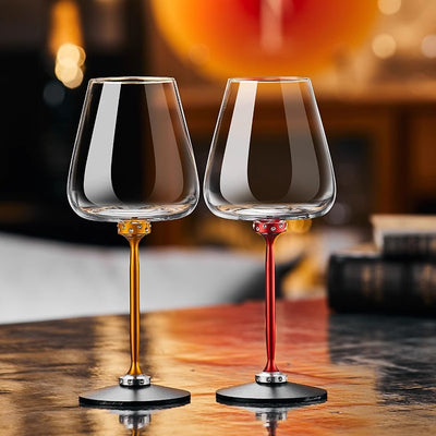 Caja de Regalo Soporte Giratorio para Copa de Vino en Cristal y Aluminio
