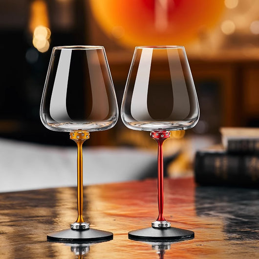 Caja de Regalo Soporte Giratorio para Copa de Vino en Cristal y Aluminio