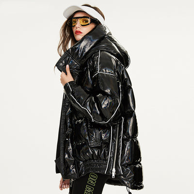 Chaqueta Acolchada Brillante para Parejas - Corte Medio Grueso - Image 5