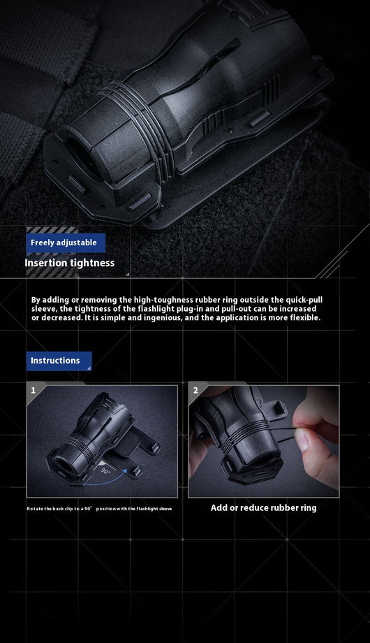 Linterna Táctica V6 Giratoria 360° con Funda de Extracción Rápida - Image 11