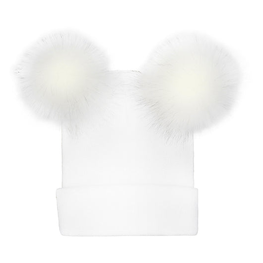 Gorro de Lana Tejido Doble para Mujer con Bola Decorativa - Image 8