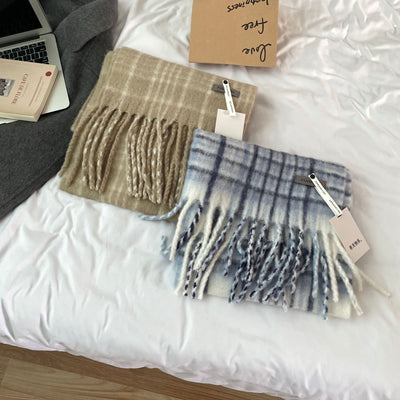 Bufanda de Cuadros Vintage para Otoño Invierno - Estilo Clásico para Mujer - Image 13