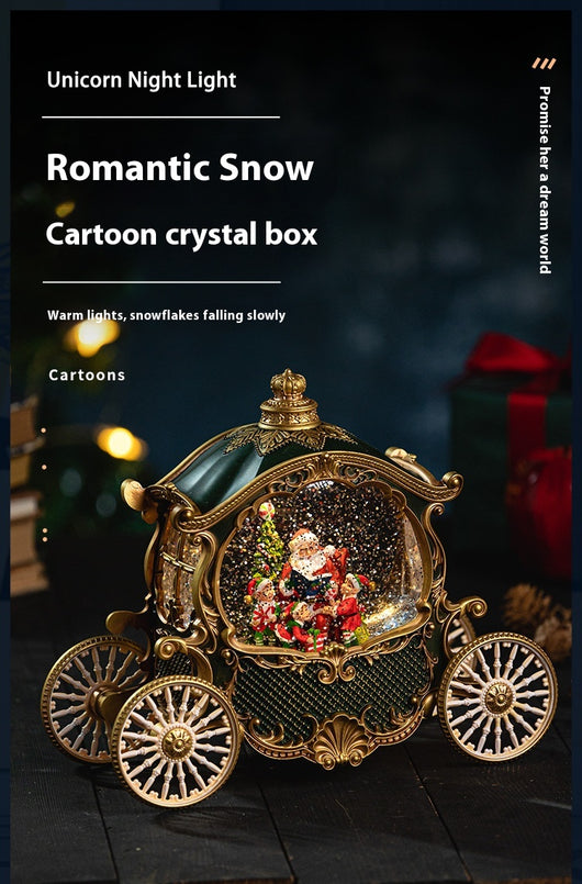Caja de Música Navideña con Bola de Cristal - Diseño Elegante Abuelo en Trineo - Image 17