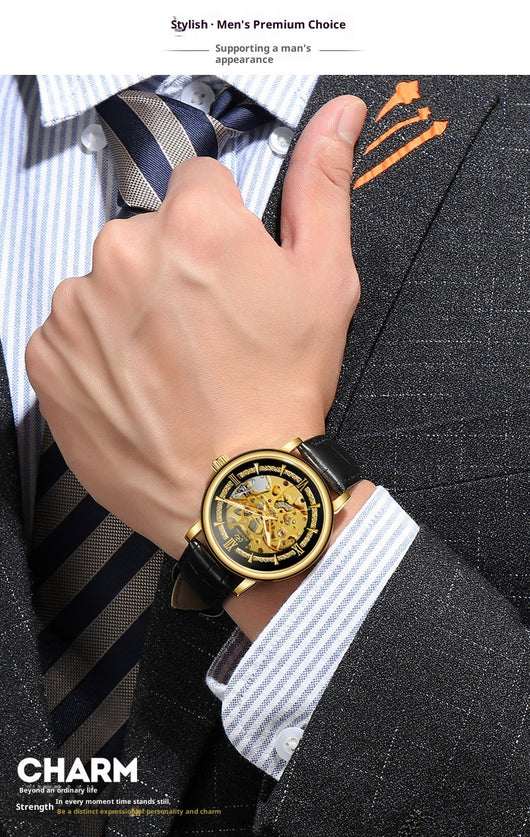 Reloj Mecánico Hombre Estilo Europeo Diseño Calado Elegante - Image 25