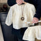 Conjunto de Dos Piezas Infantil: Blusa y Culotte en Tono Damasco Premium