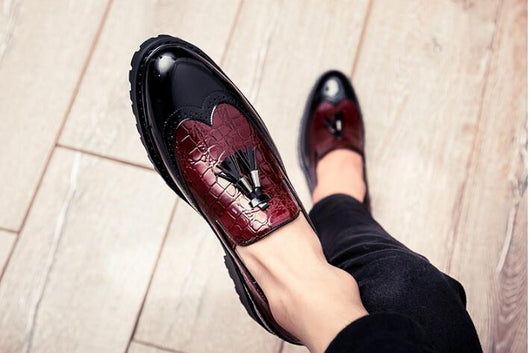 Zapatos Casuales Hombre Estilo Coreano con Borlas y Suela Gruesa - Image 9