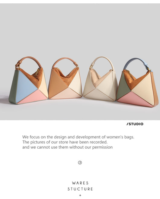 Bolsa Tote Convertible con Diseño Geométrico de Diamantes - Image 11