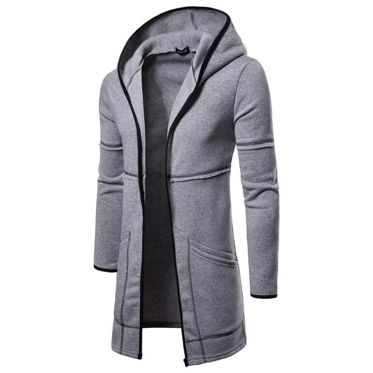 Suéter Cardigan con Capucha de Color Sólido para Hombre - Image 3