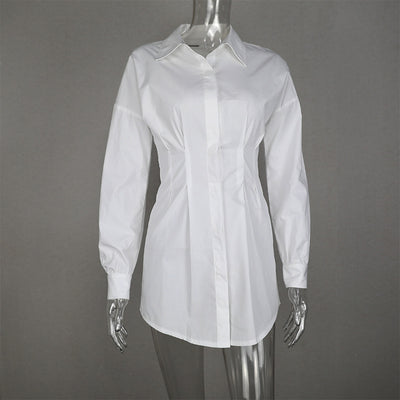 Camisa de Algodón con Pliegues en Cintura y Mangas Largas - Image 2