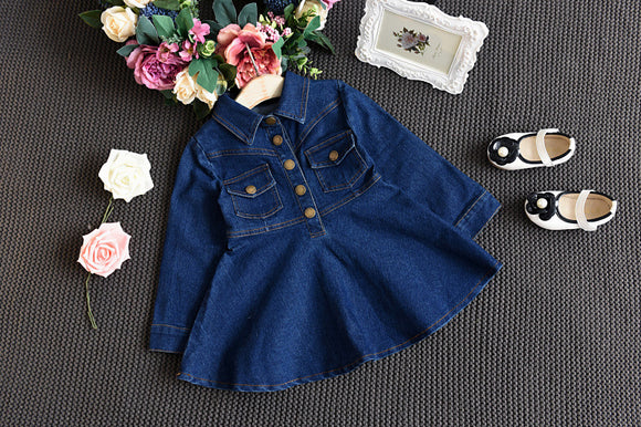 Vestido Denim para Niñas - Estilo Clásico y Versátil